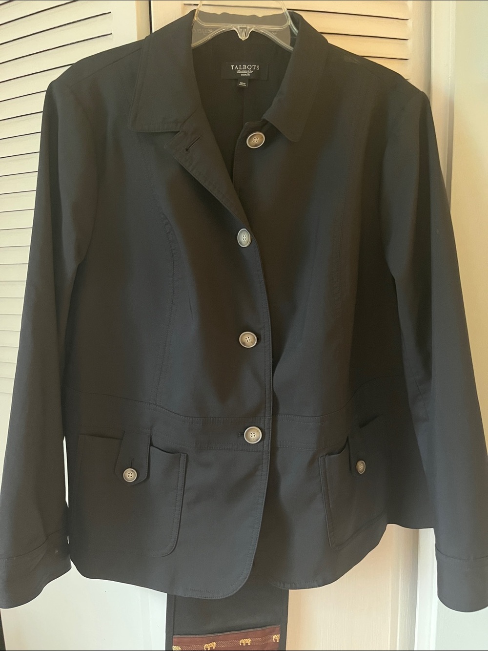 Talbots Black Single-Breasted Button Blazer